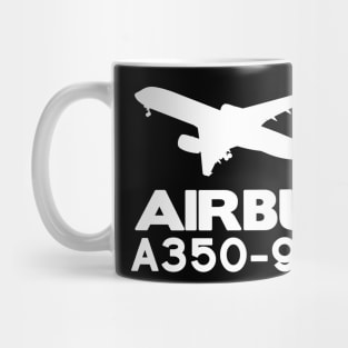 Airbus A350-900 Silhouette Print (White) Mug